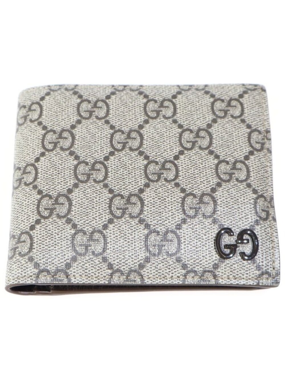 Gucci GG Supreme Compact Wallet Bifold Card Case Beige